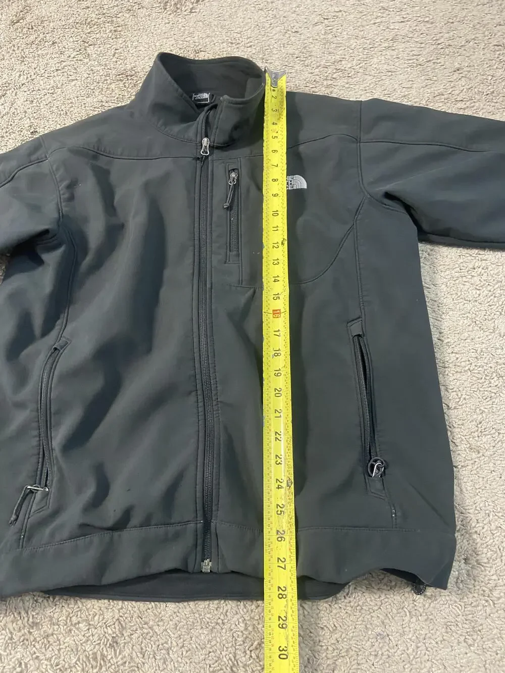 The North Face Apex Softshell Jacket Mens Large Black Windproof Zip Pockets